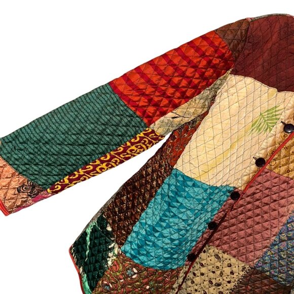 Sacred Threads NEW patchwork blazer jacket French Provencal floral prints L/XL - Picture 6 of 6